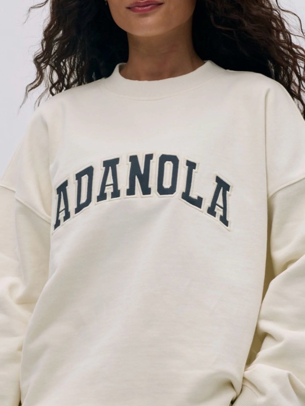 Adanola Varsity Oversized Sweatshirt + Shorts Matching Set